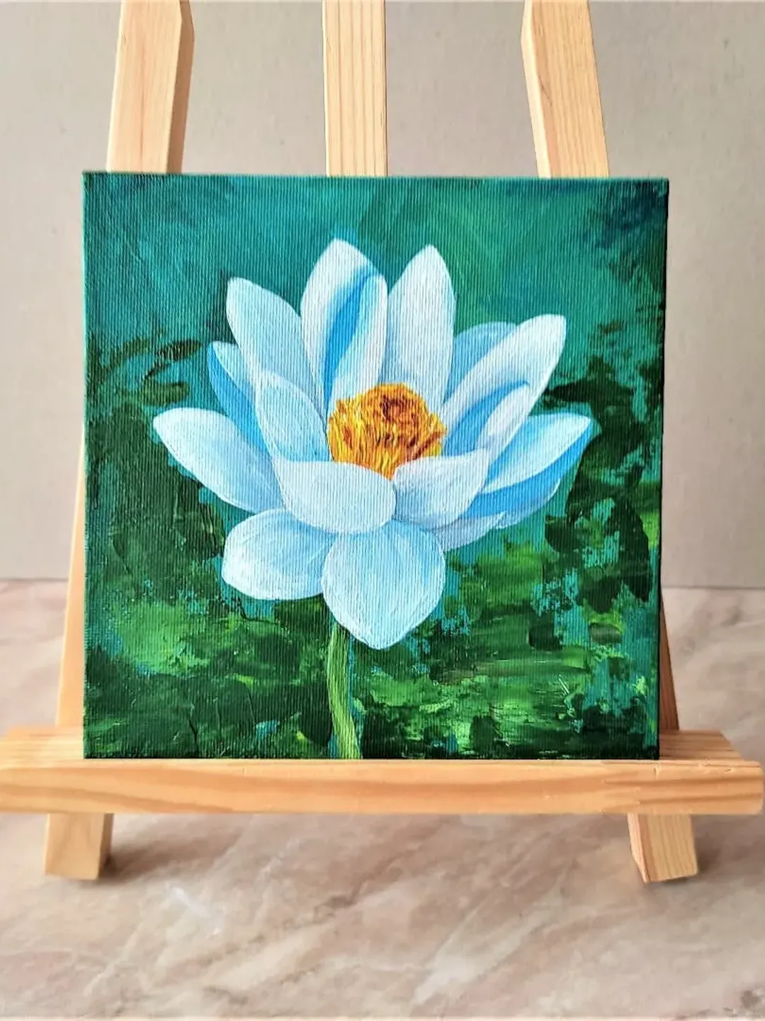 White flower canvas wall art impasto painting wall decor