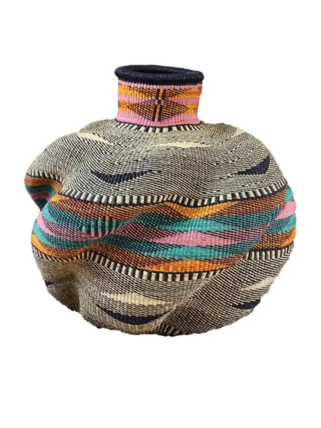 African Bolga Large Woven Basket, Laundry Basket, Plant Basket, Laundry Room Storage