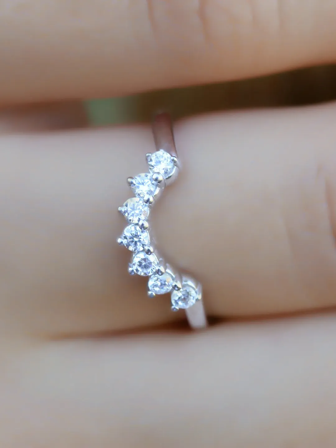 14k Gold Wedding Ring For Women/ Wedding Band/ Stacking Antique matching wedding band, Vintage promise wedding ring/ Curved Moissanite Band