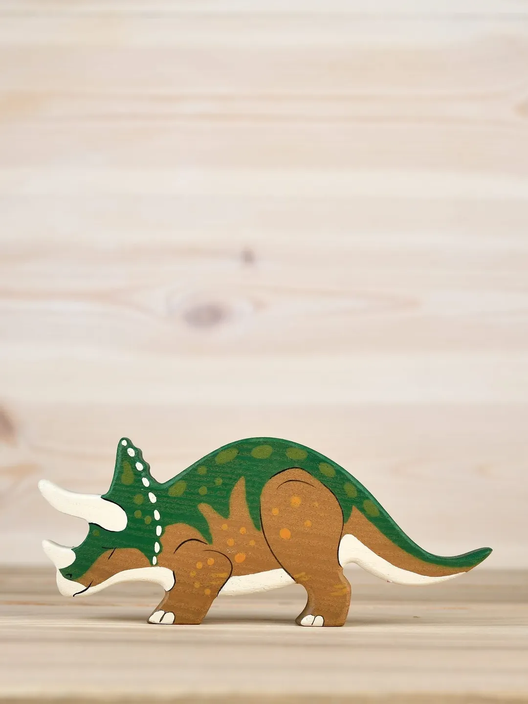 Wooden Triceratops toy Jurassic creature Dinosaur toys