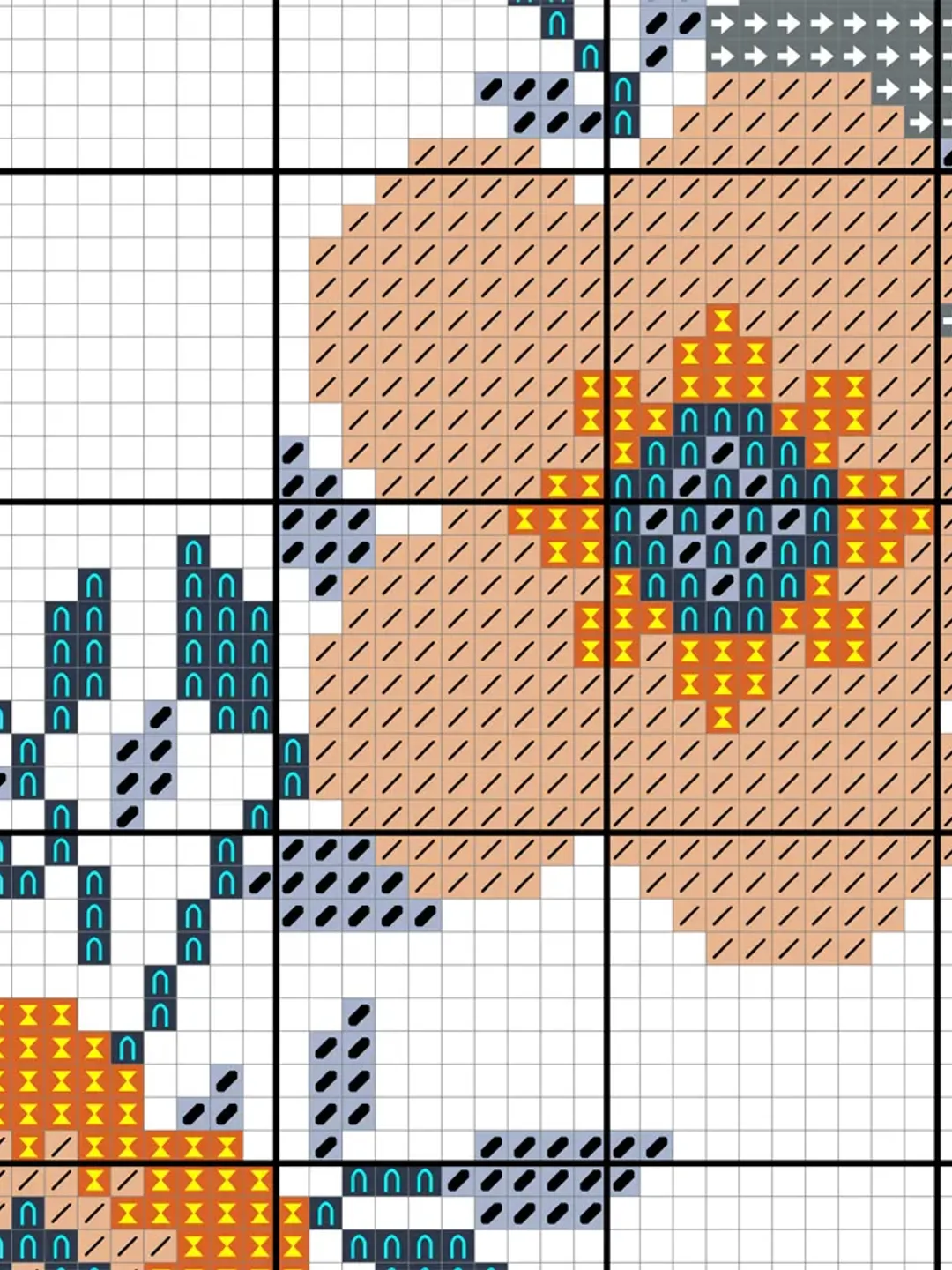 Floral Wreath Cross Stitch Pattern. Floral border cross stitch