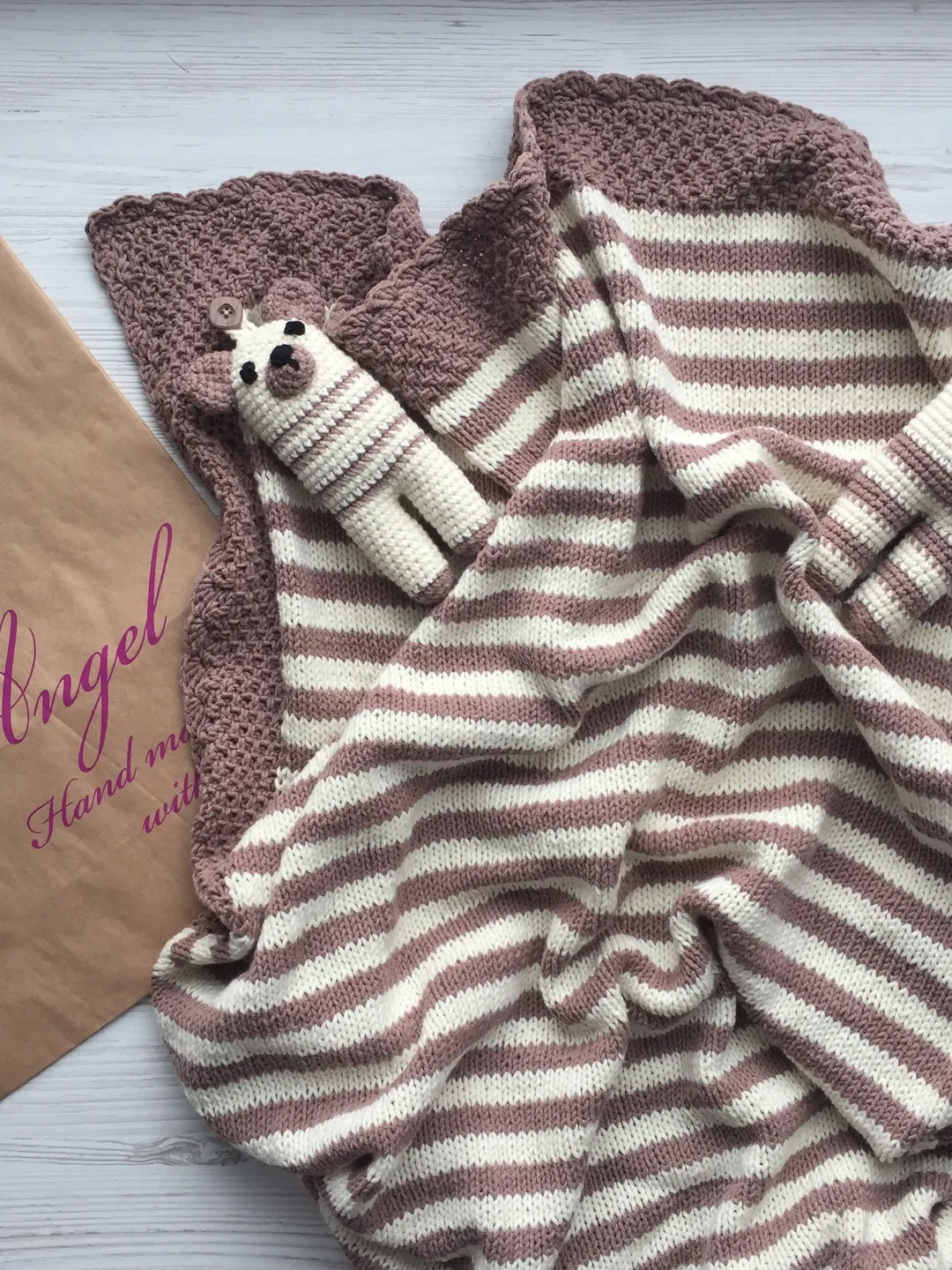 Hand made knitting blanket for baby boy.Baby shower gift for boy.Baptism gift.Take home blanket for boy.Baby born blanket.Blanket with toys