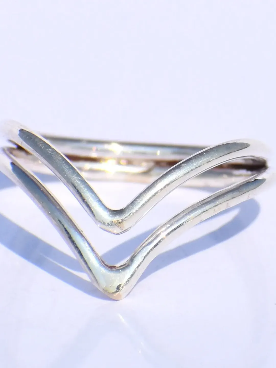 Silver Chevron Ring, Silver Thumb Ring, Minimalist Ring, Simple Ring, Knuckle Ring, Double V Ring, Stacking Ring, Midi Ring, Knuckle Ring