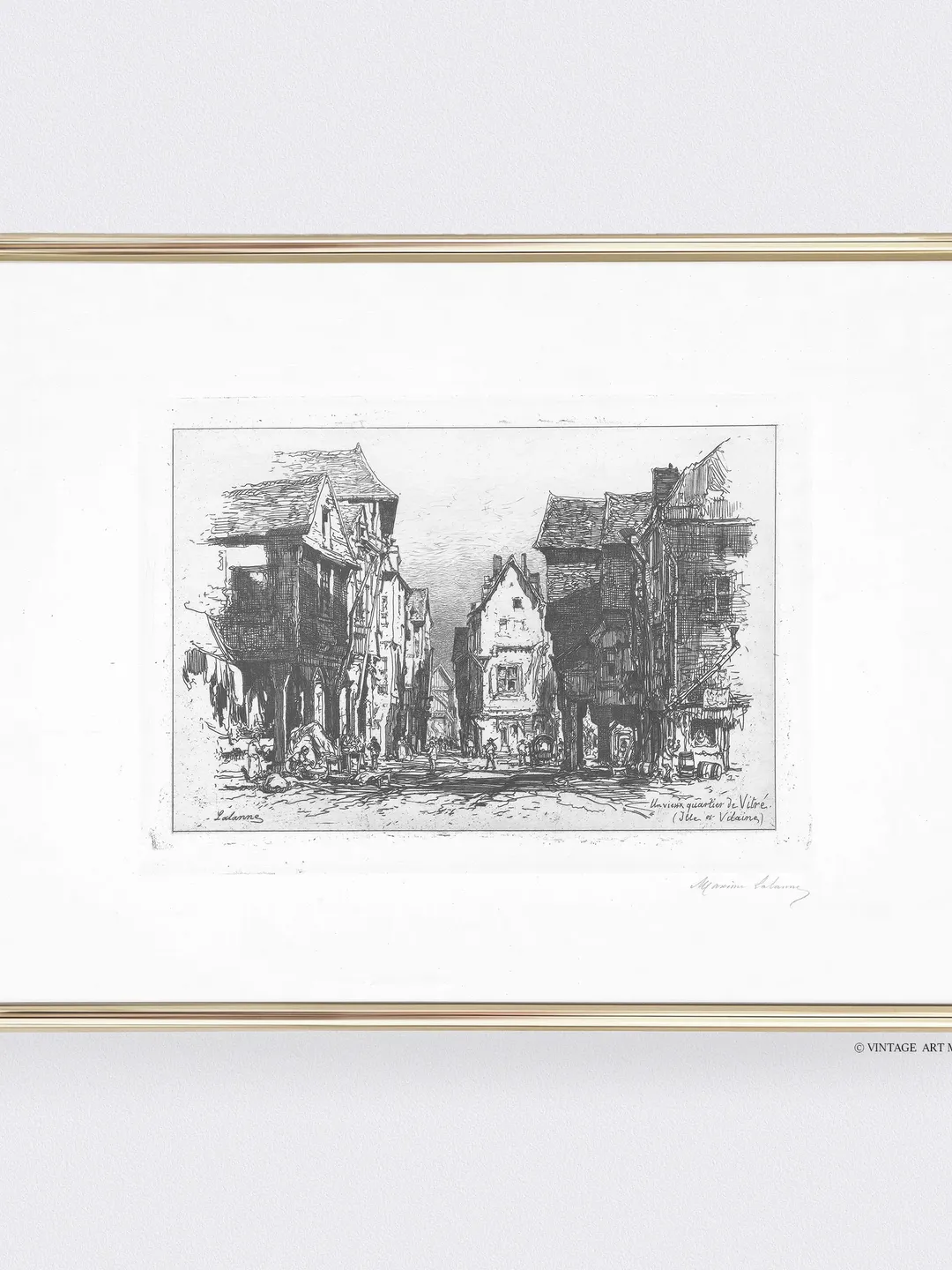 Vintage French Cityscape Sketch, Minimalist Art Print, Printable Wall Decor | 239