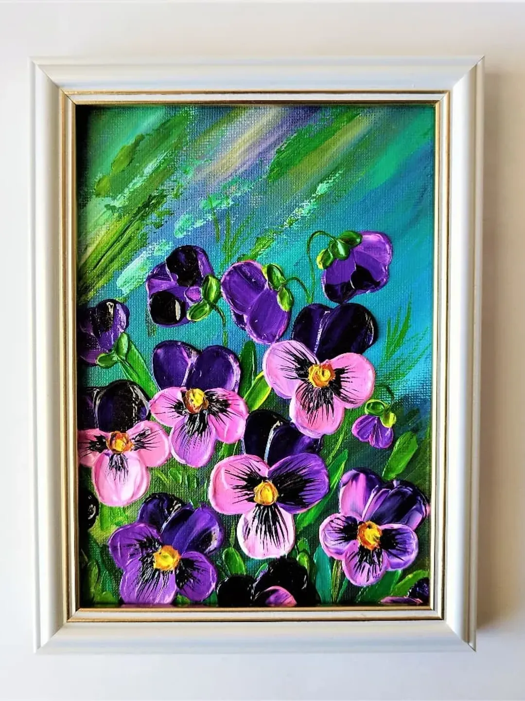 Flower painting on canvas, Floral paintings, Textured wall art canvas, Bright floral wall art, Flower painting acrylic