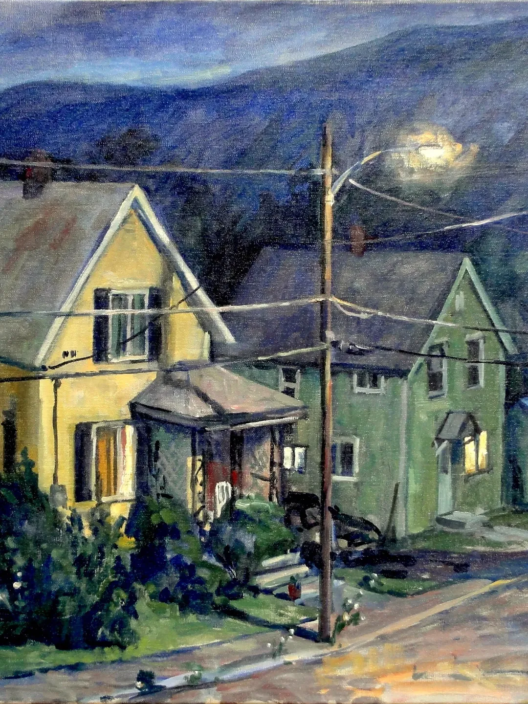 Large Original Night Scene Landscape Painting - Summer Nocturne - 24x30 Oil on Linen, Plein Air Impressionist Fine Art, Signed Original