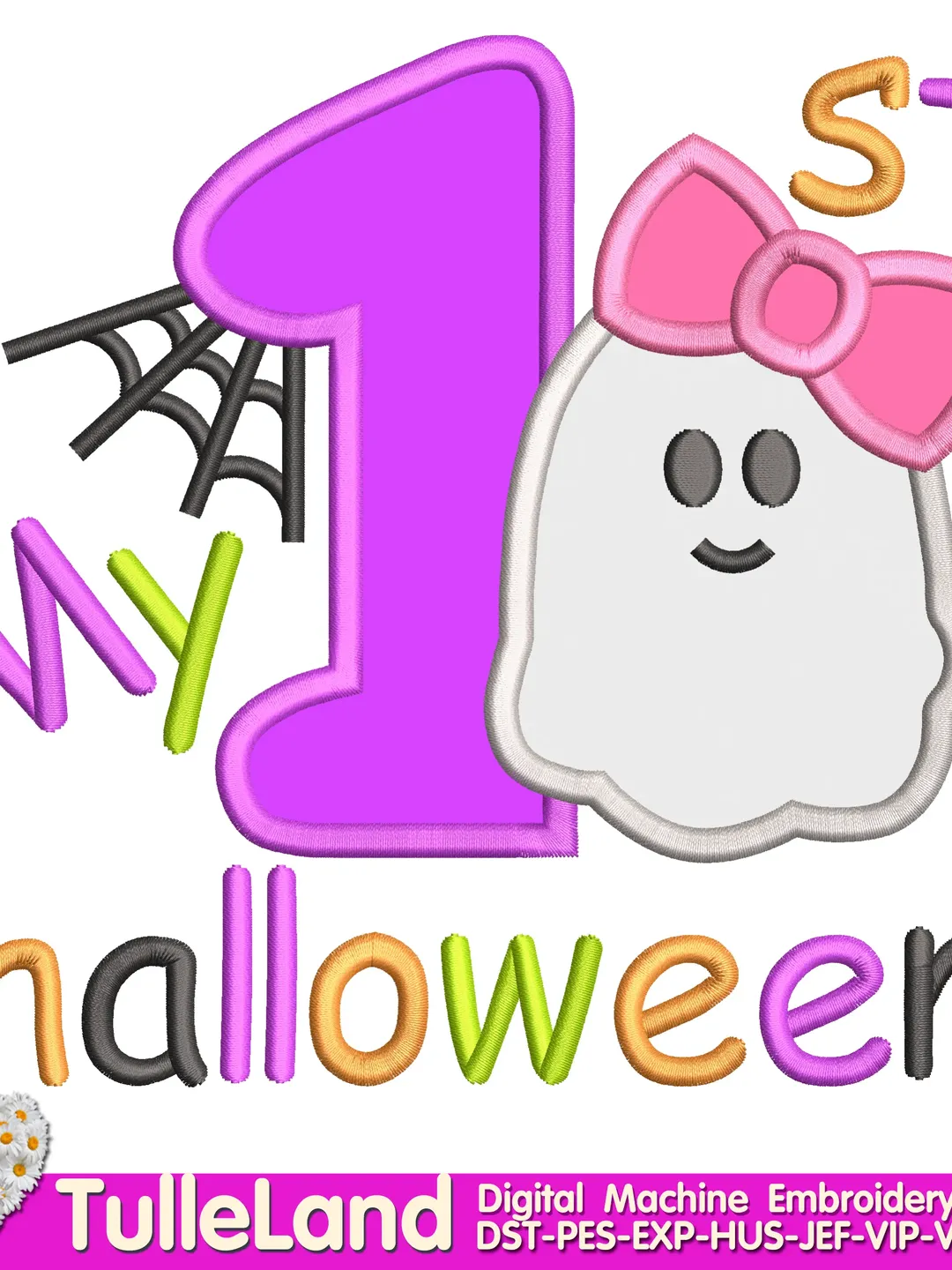 Halloween Little Ghost Machine embroidery applique design