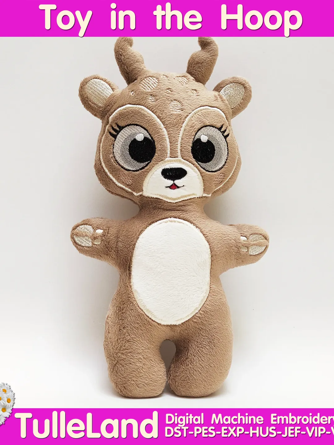 Deer toy Stuffed ITH Pattern Machine embroidery design