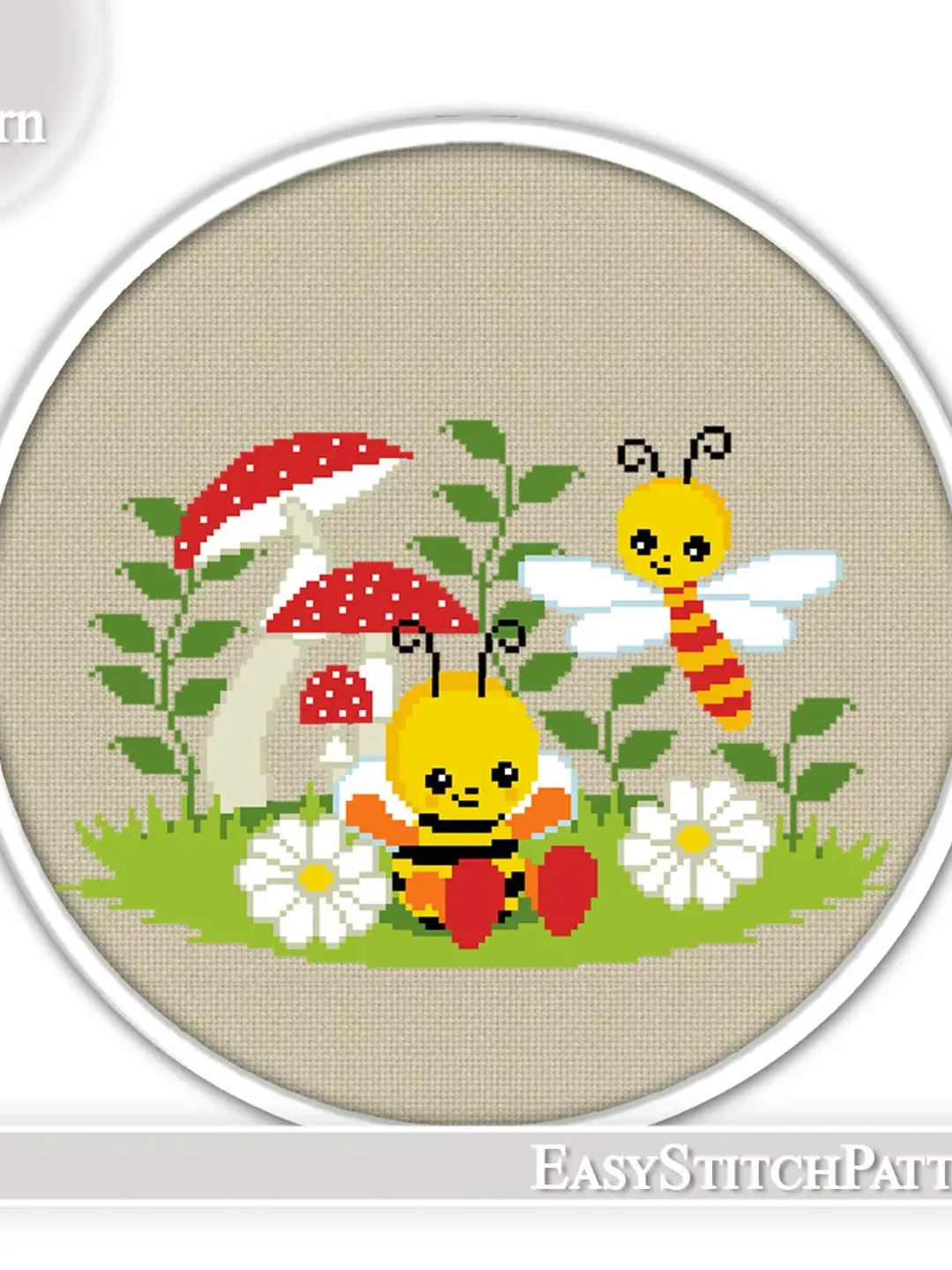 Baby cross stitch pattern. Little Insects cross stitch. Nursery cross stitch.