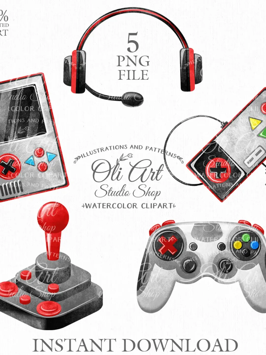 Game Clipart, Digital Image Gamer, Party Digital Clip Art, Instant Download. Digital Download. OliArtStudioShopL