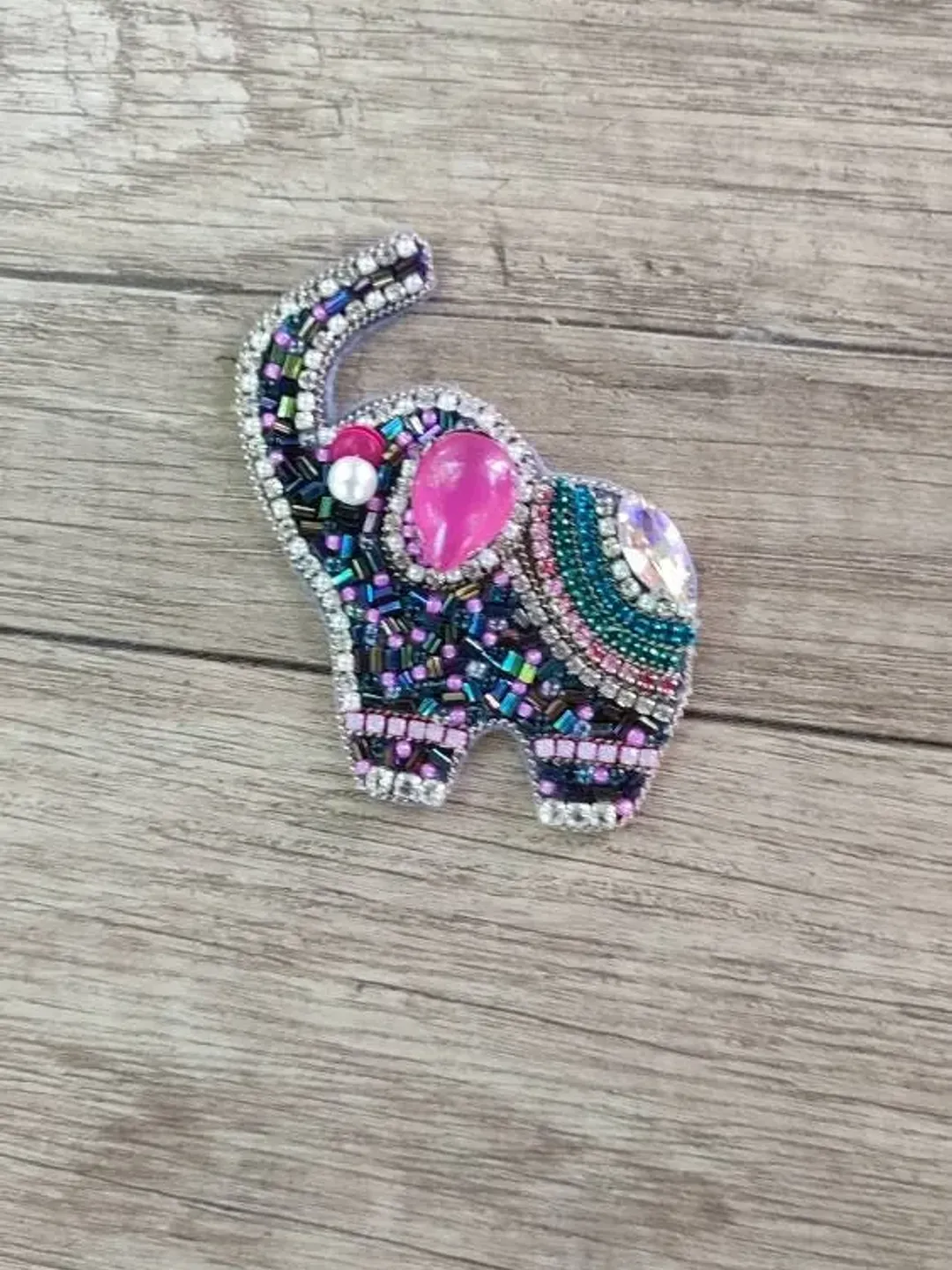 Brooch embroideryElephant beaded brooch,Handmade Jewelry,embroidered Accessories,Jeweller Beaded Brooch,Elephant Brooch,Boho Brooch