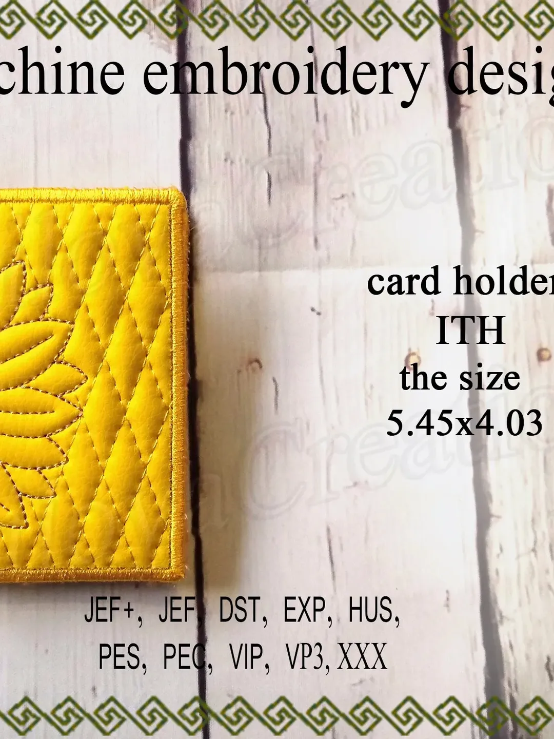 In The Hoop Machine Embroidery Designs In The Hoop Embroidery Project ITH Machine Embroidery Design chamomile Trapunto Card Case Card Holder