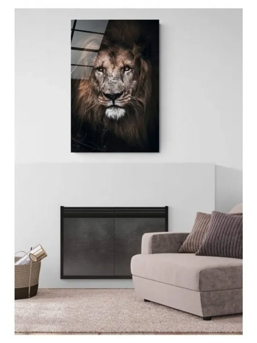 Lion Tempered Glass Printing Wall Art , Natural And Vivid Wall Decor , Modern Wall Art, Extra Large Wall Art