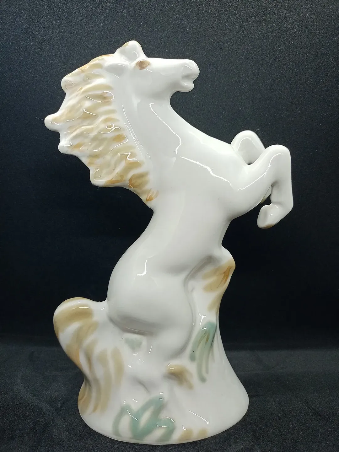 Soviet porcelain figurine of a horse, works of art, Soviet porcelain art, horse on hind legs figurine, horse riding, Russian folklore