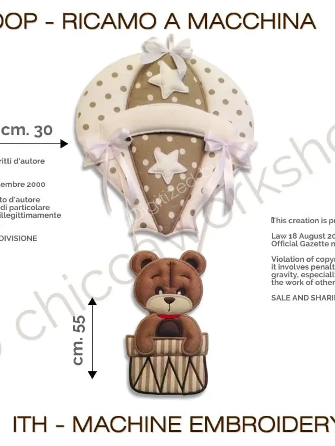 ITH Ghirlanda Mongolfiera - Ricamo a macchina con tutorial