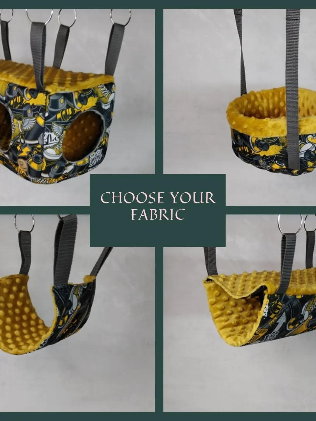 4 piece rat hammock set, ferret hammock set, chinchilla hammock set, set of hammocks for small animals, rat cage accessories