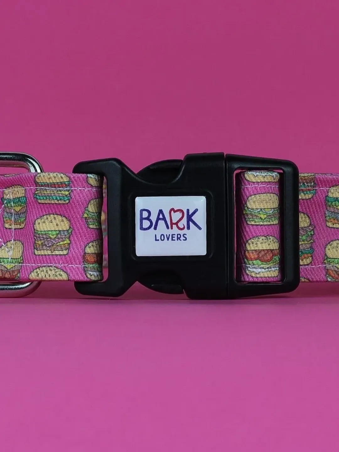Burgers Dog Collar, Food Dog Collar, Pink Dog Collar Girl, Wide Dog ...