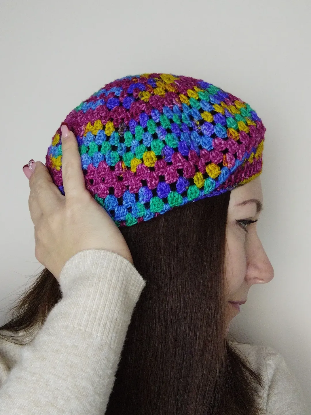Colorful beret for women French beret crochet Spring beret multicolor