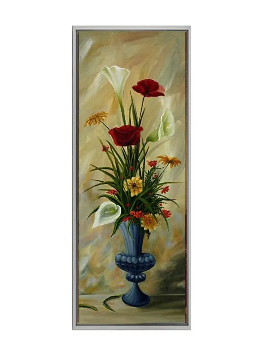 Panoramic flowers  Print on Canvas , Floating Frame Option, Modern Wall Art, Extra Large Canvas Wall Art