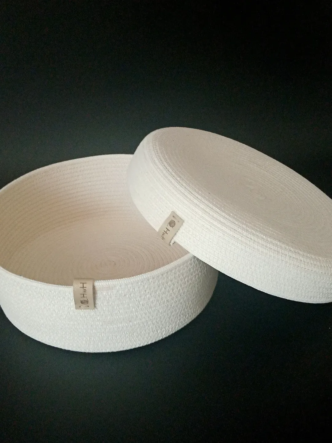 cotton basket with lid, home decor, storage and organization, storage system, rope box