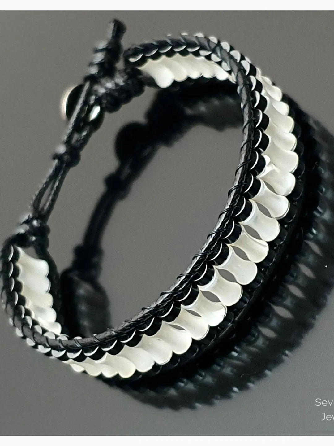 White Mother of Pearl Bracelet, Hematite Gemstone Wristlet, Gifts for Daughter, Women's Gift, Charming Jewelery, Genuine Design Accessory