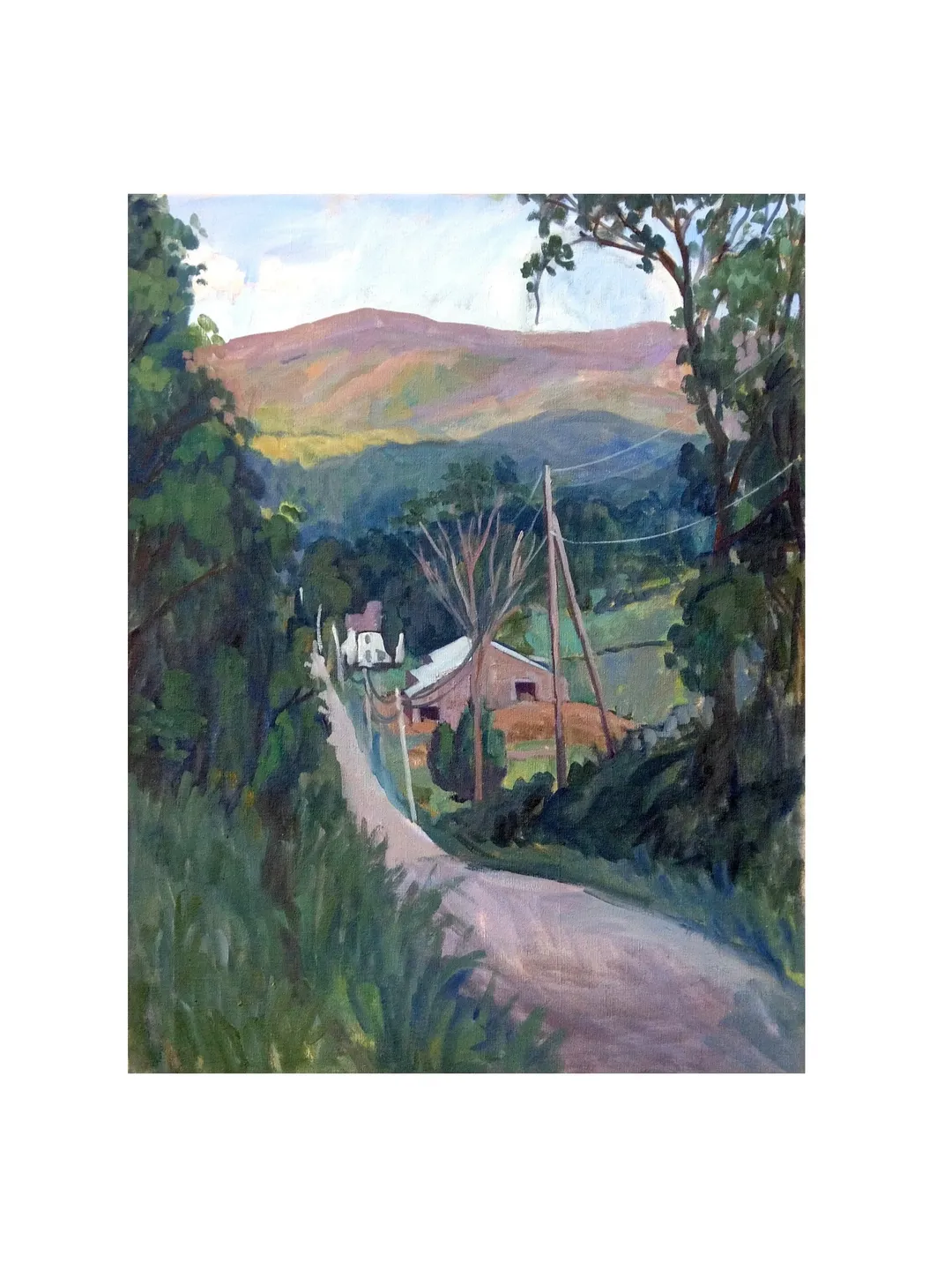 Large Original Berkshires Landscape Painting - Falling Light/Sloan Road - 22x28 Oil on Canvas, Signed Plein Air Impressionist Fine Art