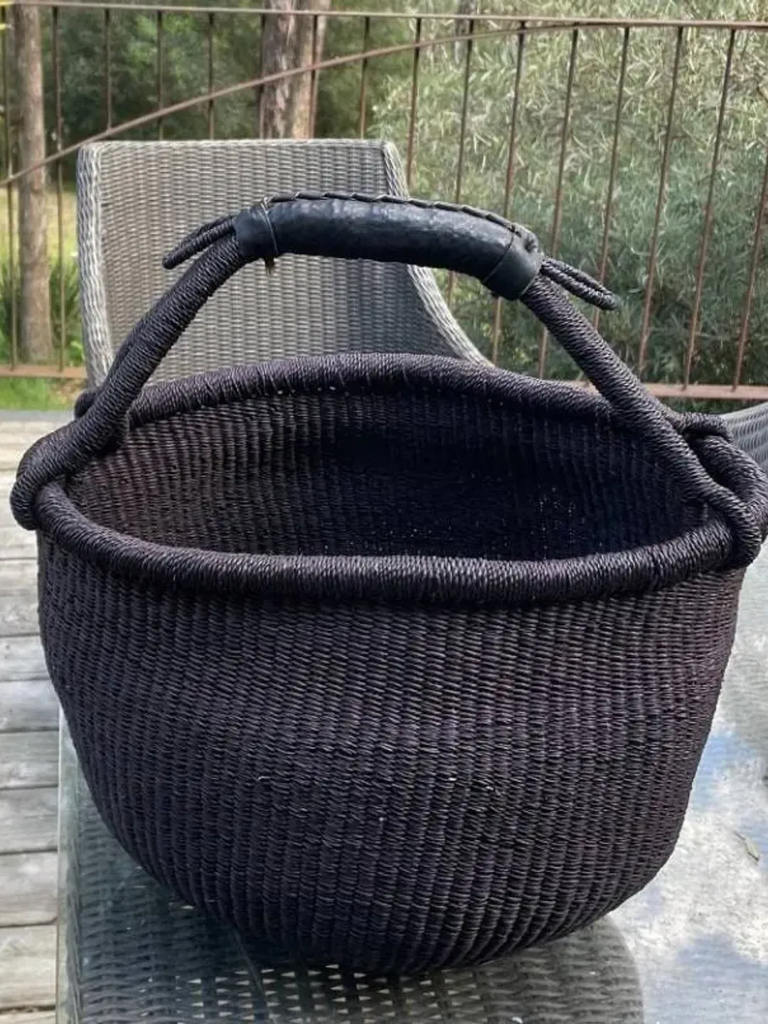 Large African Bolga Market Basket, Large Woven Basket, Food Gift Basket, Christmas Gift Basket, Picnic Basket, Plant Basket