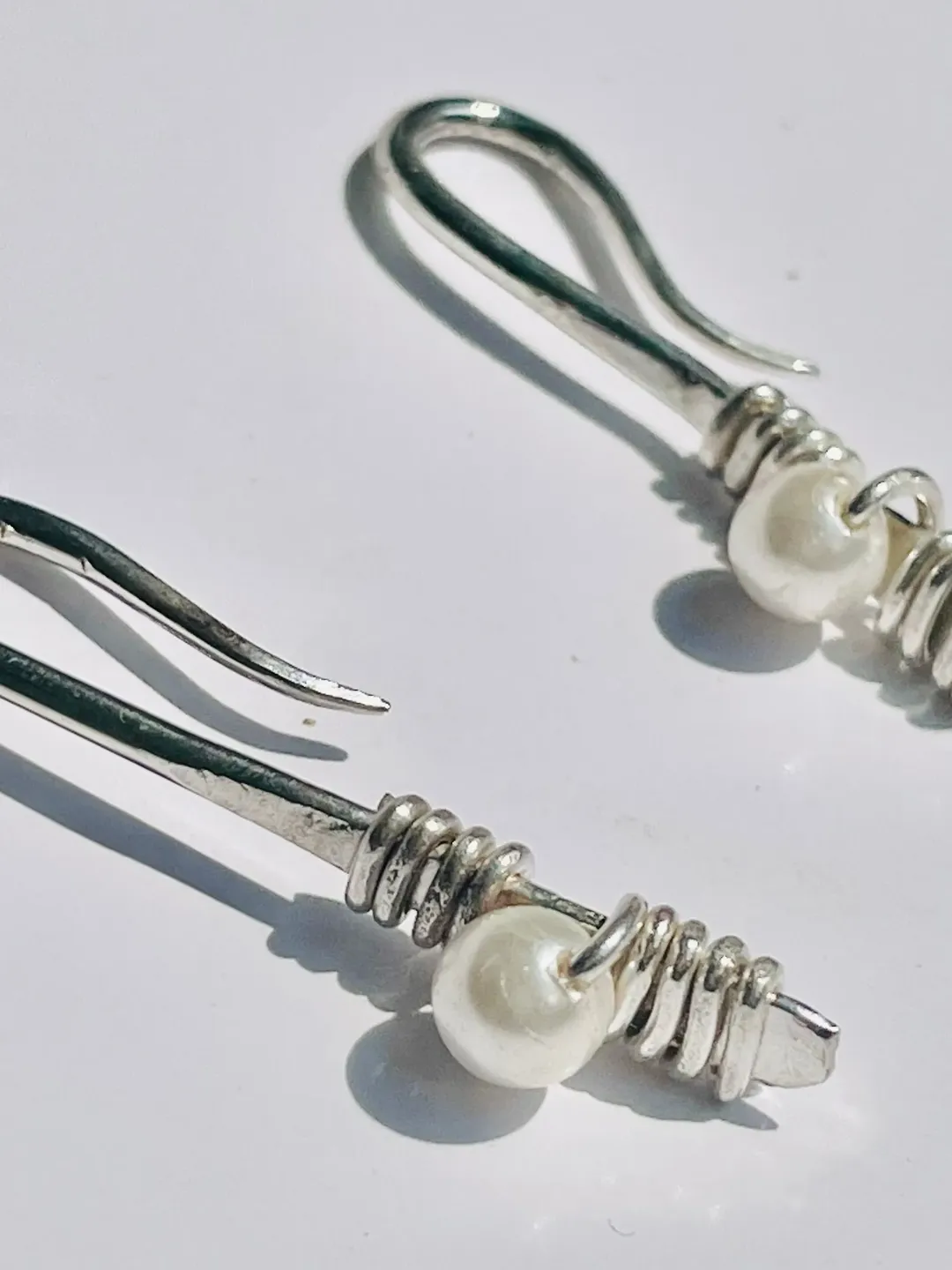 Earrings, Studs, Silver Earrings, Pearl Earrings, Wire Hoop Earrings, Gemstone Earrings, Silver Hoop Earrings, 925 Silver Handmade Earrings