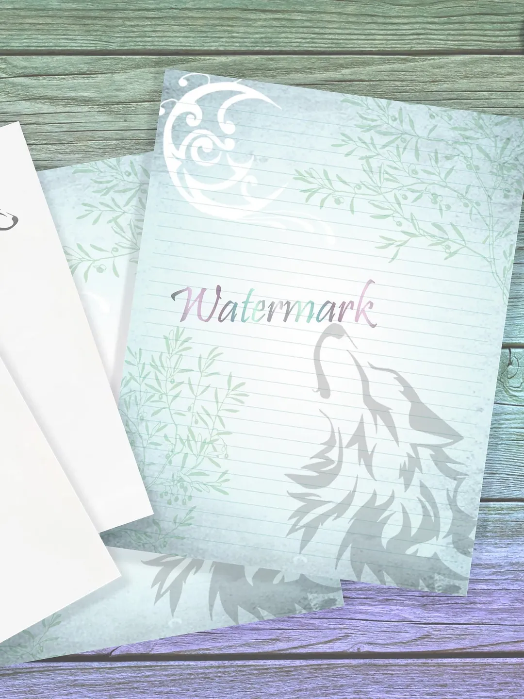Wolf Moon Paper Set | Howling Wolf Stationery | Wolf Writing Paper | Teal Paper | Letter Page | Blue Wolf | Blue Moon | Wolves Paper Set