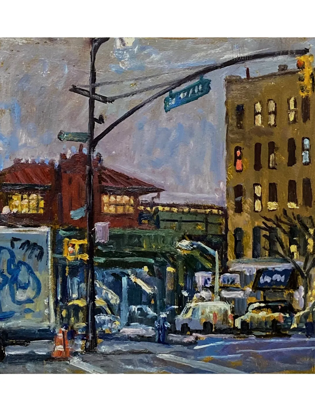 125th Street Elevated Subway Station - New York Cityscape Painting ...