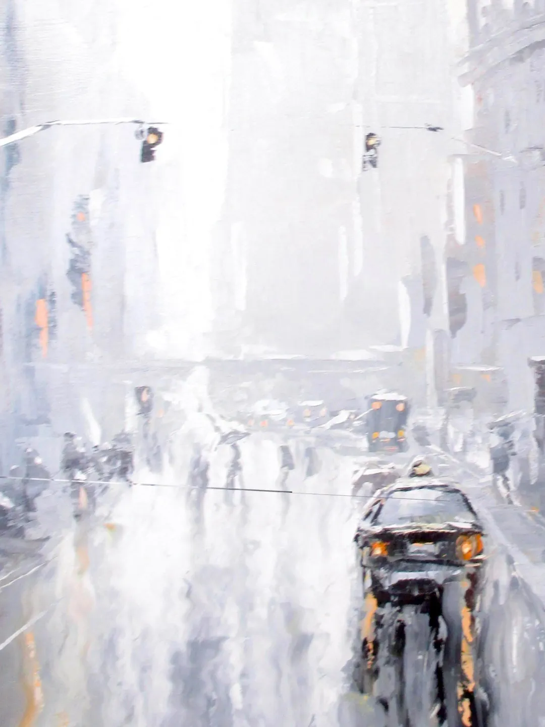 New York Painting "RAINY STREETS" Original Oil Painting on Canvas, Modern Oversize Painting by "Walperion Paintings"