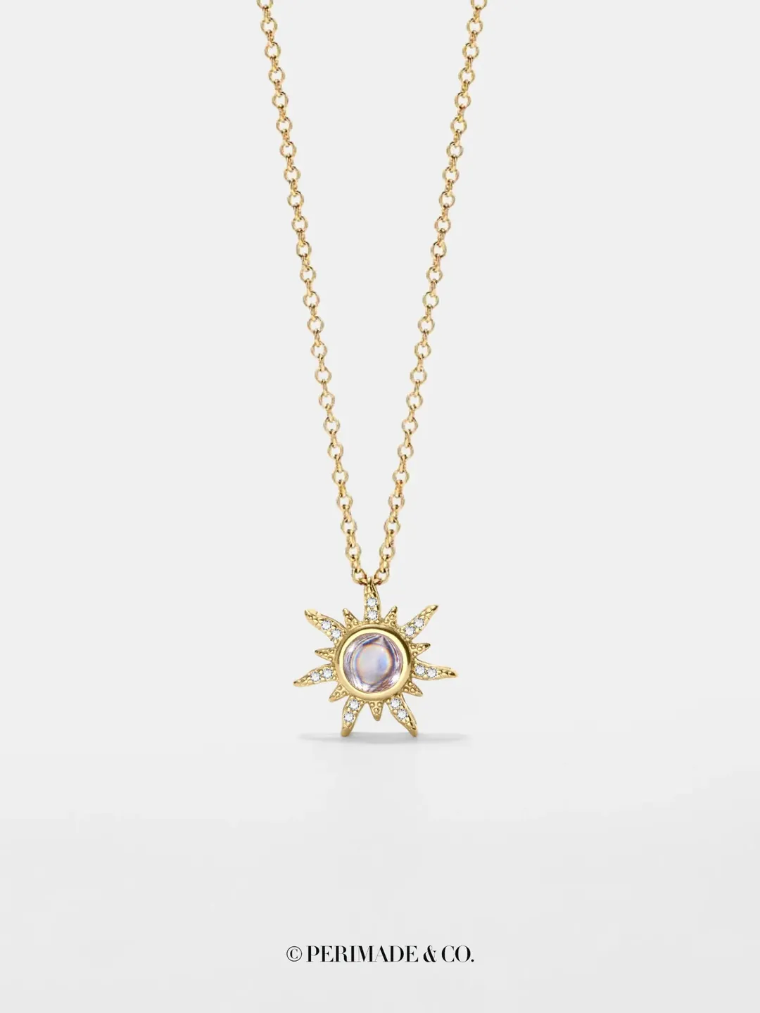 PERIMADE Sun Photo Projection Necklace • Personalized Picture Inside Pendant • Minimalist Pet Memorial Jewelry • Trendy Best Friend Gift