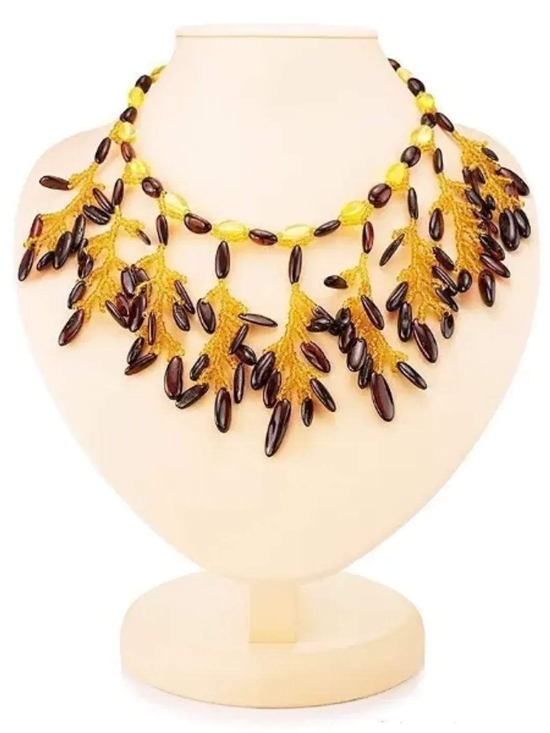 Natural Amber necklace Chest Large Statement Necklace Stone beads Necklace with Pendants Amber Holiday jewelry for women