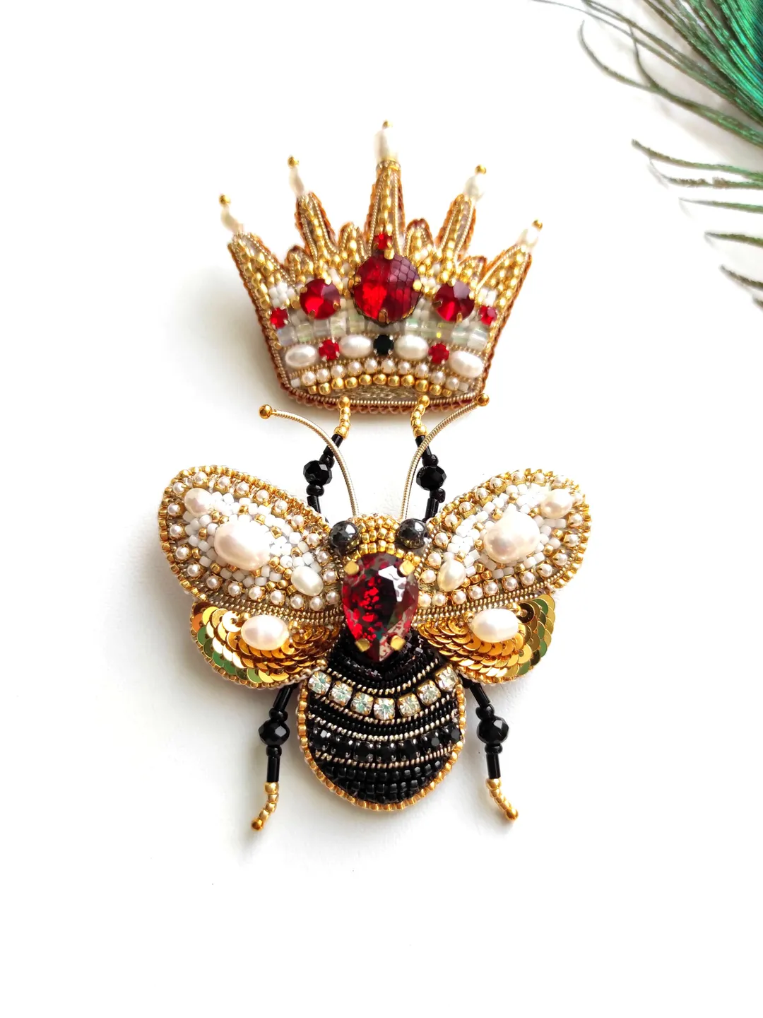 Set of brooches, insect pin, crown brooch, butterfly brooch, bug pin, bee brooch, bug brooch, insects, jewelry set