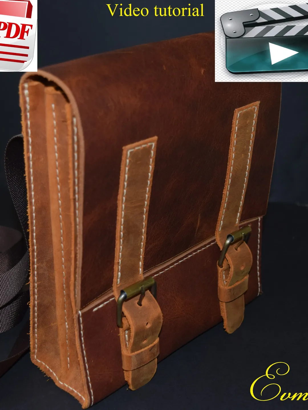 leather shoulder bag pattern - leather messenger bag pattern-DIY