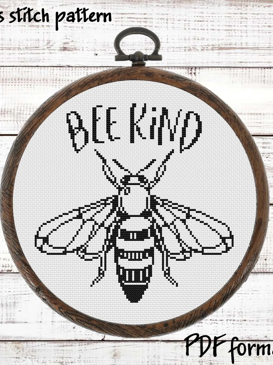 Bee kind, Honey Bee cross stitch pattern Modern cross stitch design quote cross stitch chart Insect cross stitch picture