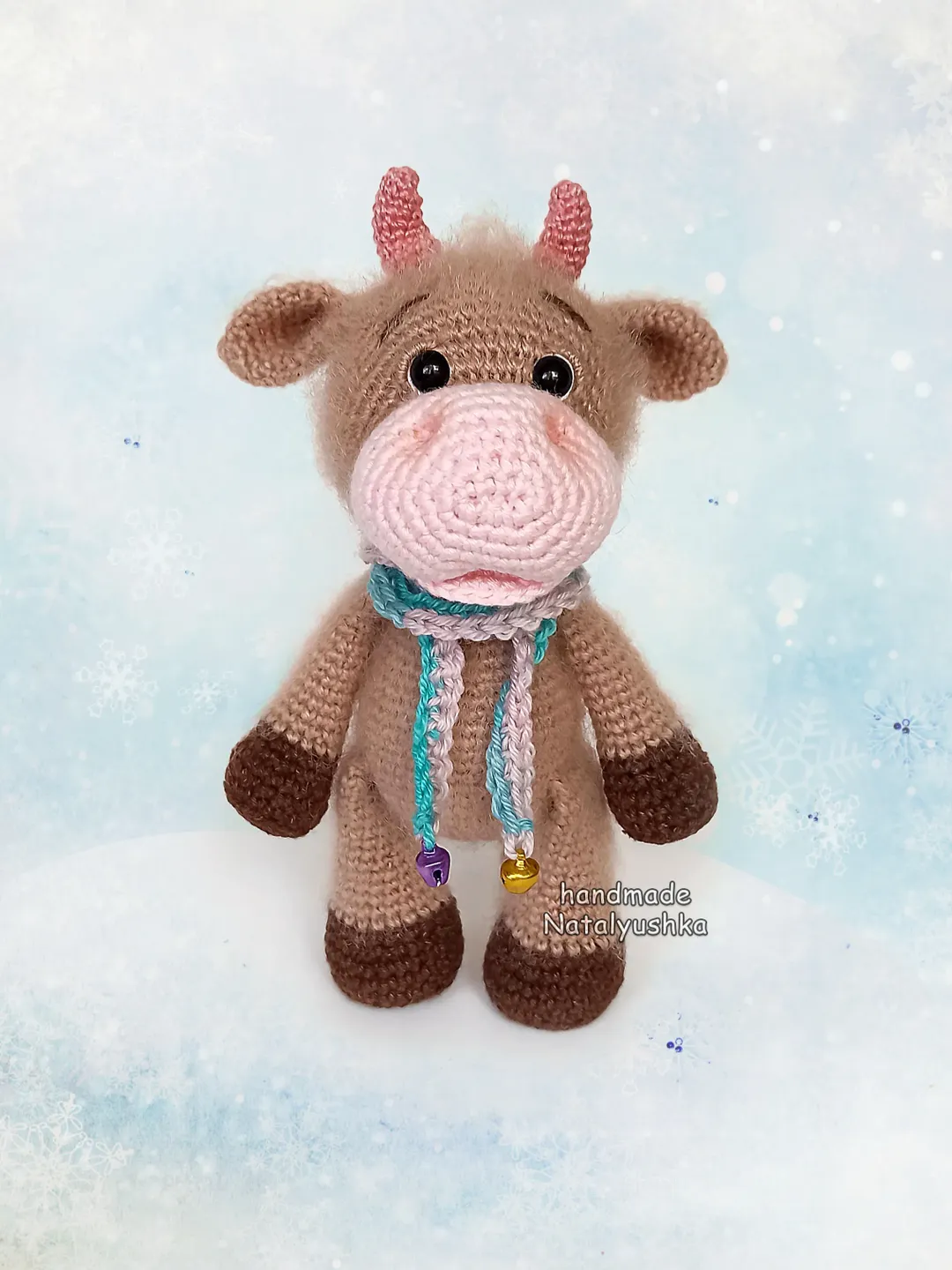 Soft toy Young Bull, Crochet Wool Bull, Buffalo toy, Baby gift Farm animal, Fluffy bull, Souvenir Bull toy