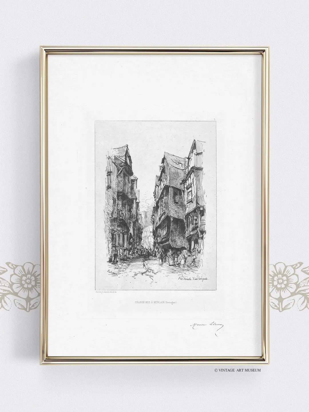 Vintage Architecture Sketch Art Print, French Cityscape Drawing, Printable Wall Decor | 12