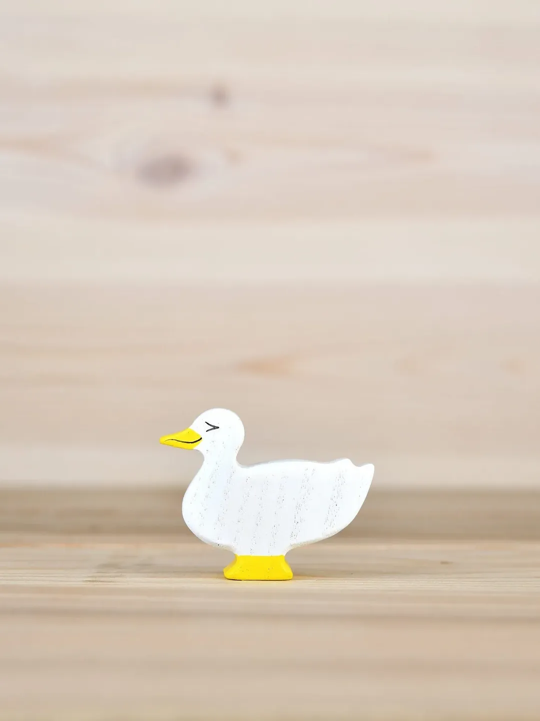 Wooden toy duck figurine Fowl toy for farm play