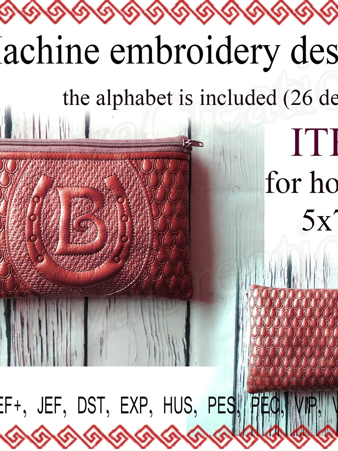 Machine embroidery designs ITH zippered bag letter travel zip bag embroidery design  zippered bag Embroidery Design. File Instant Download