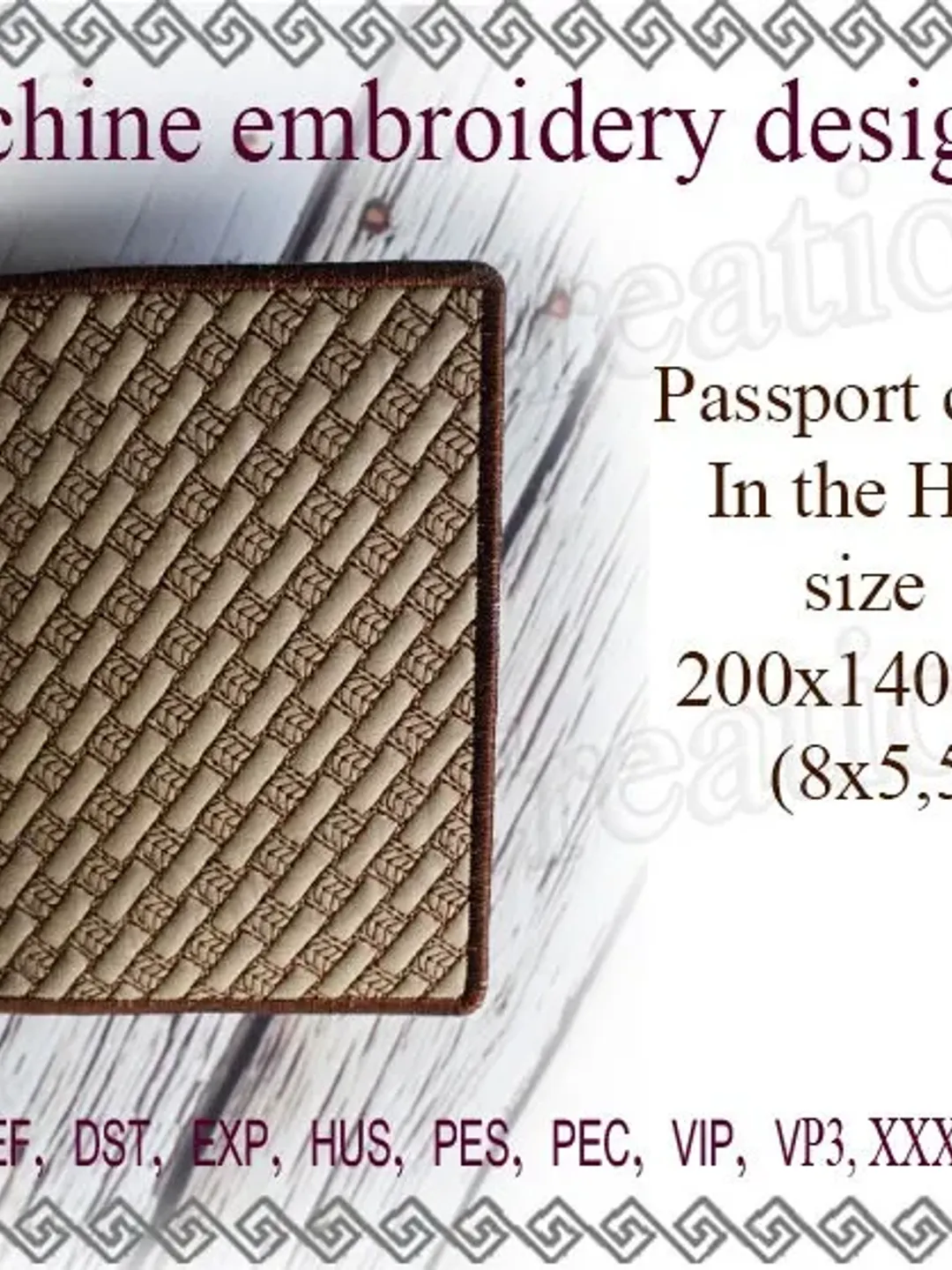 Passport cover In the Hoop embroidery designs trapunto Machine embroidery case ITH wedding embroidery File Instant Download.