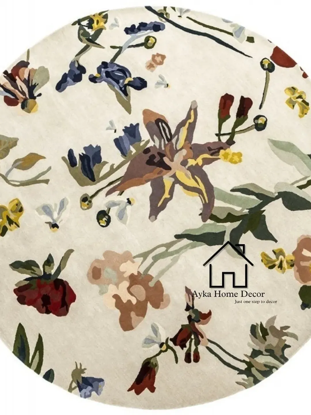 Round Hand Tuft Modern Rug 100% Wool Tufted Rug Round/Circle Fine Woolen Area Rug Customization is Available