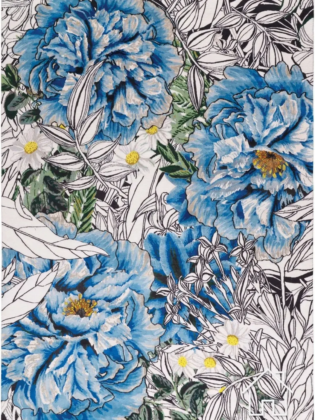 Flower Rug  Hand Tufted Erase Pattern Traditional Area Rug Woolen Carpet Large Area Rug Silk & Wool For Customized Size Dm us