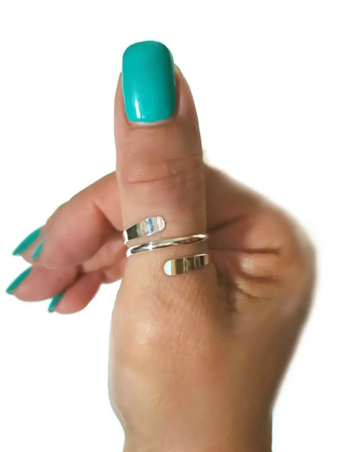 Thumb Ring, Sterling Silver Thumb Ring, Toe Ring, Coil, Bypass, Polished 925, Thumb Ring for Women, Size 2 -12 #thumbringforwomen #thumbring