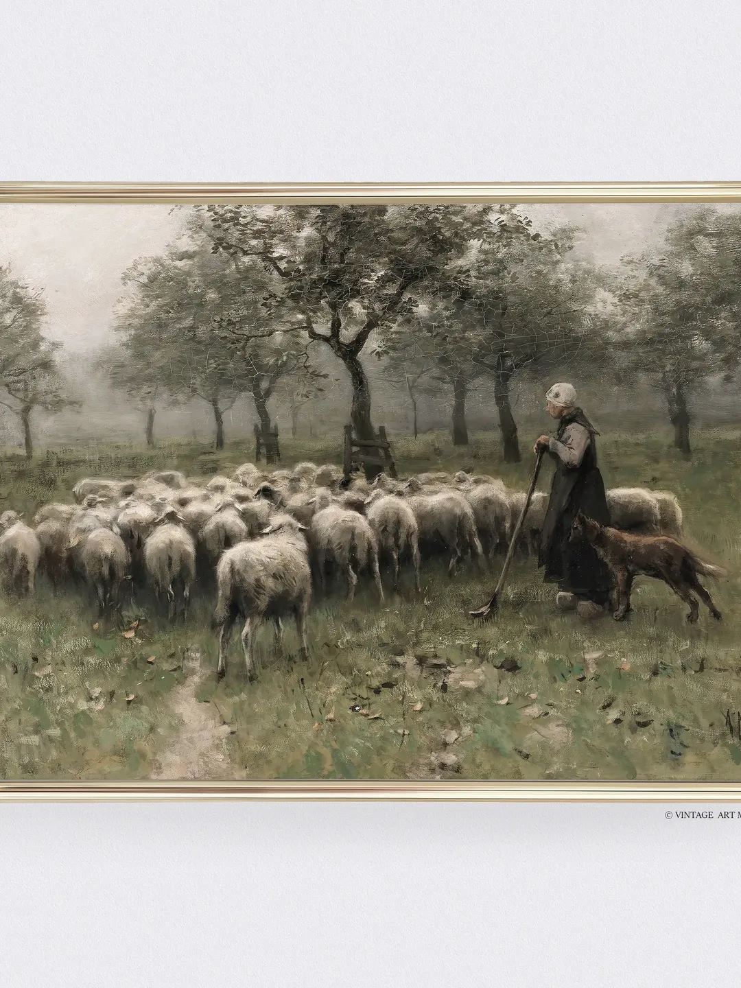 Vintage Sheep Painting Print, Farmhouse Wall Decor Printable Farm ...