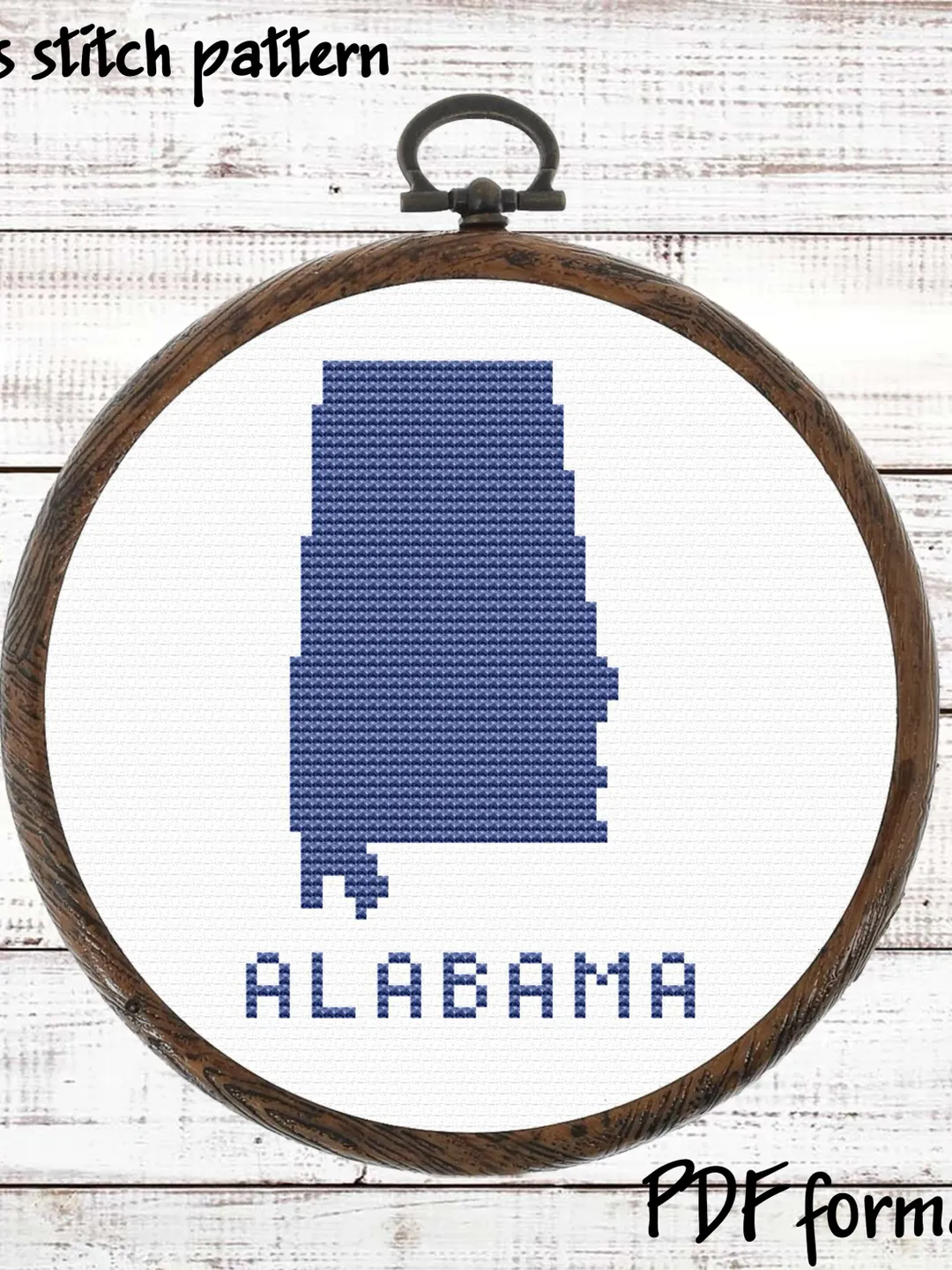 Alabama Cross Stitch Pattern, Modern Cross Stitch, State Cross Stitch USA Cross Stitch AL Cross Stitch Easy Cross Stitch