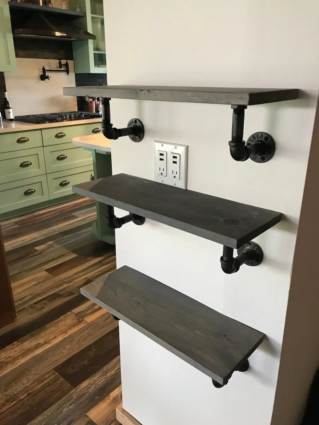 Simple Pipe Wall Shelf | Rustic Industrial Pipe Shelf | Floating ...