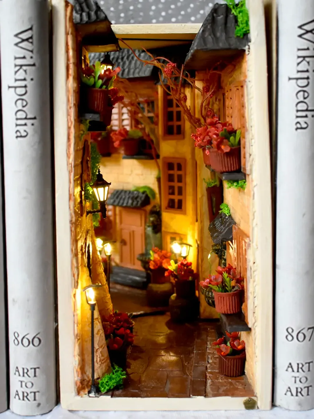 Book Nook EUROPE STREET 2 miniature, insert between books, miniature street