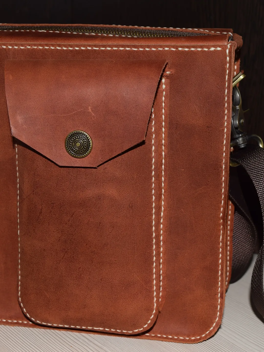 Leather Bag/Shoulder Bag/ Handmade/Crazy Horse/Men's Bag