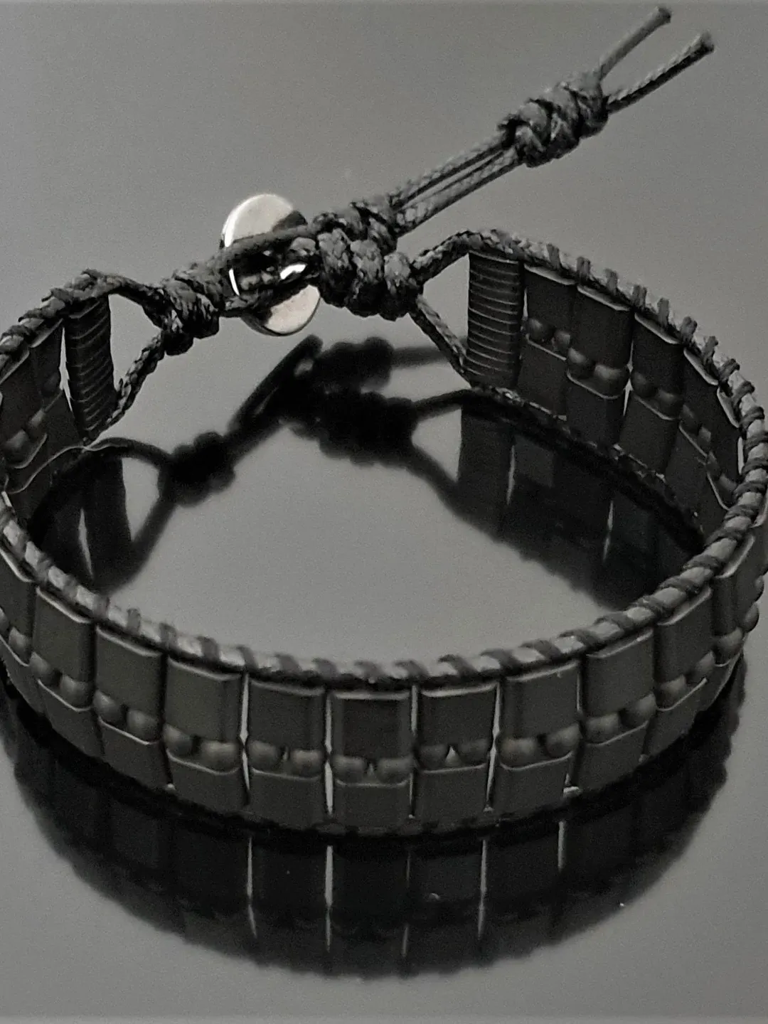 Hematite Gemstone Bracelet, Armor Style Wristlet, Black Jewellery,  Gift For Men, Women, Gift For Dad, Husband, Boyfriend, Retirement Gifts